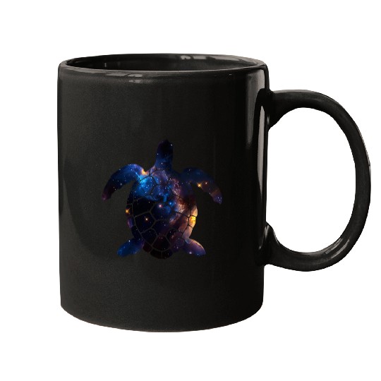 Turtle Pet Aesthetic Space Silhouette Stars Galaxy Sea Turtle 4 Mugs