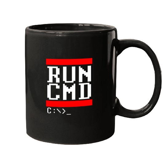 Funny Nerdy Run CMD DOS Command Prompt Computer Programmer Mugs