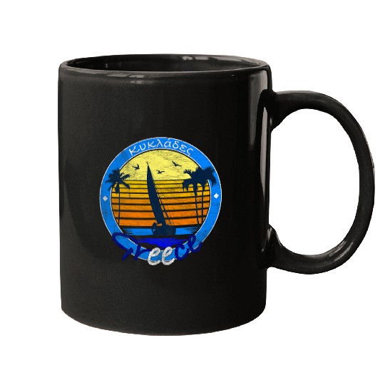 Greece Sailing Cyclades Mediterranean Sea Mugs
