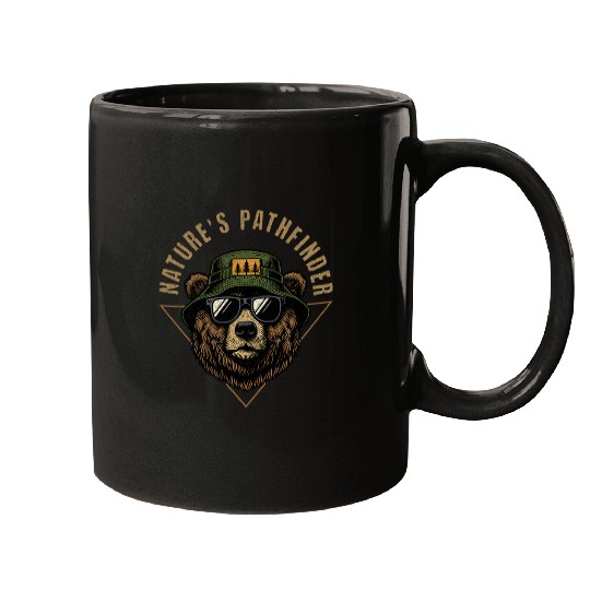 Bear Pet Natures Pathfinder Bear Wilderness Emblem Mugs
