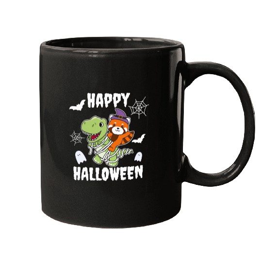 Panda Pet Red Panda Happy Halloween Mummy TRexs Pandas Halloween 2 Mugs
