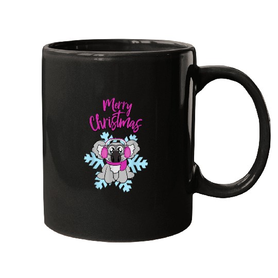 Koala Pet Merry Christmas Funny Koala bear Snowflake Snow Winter Mugs