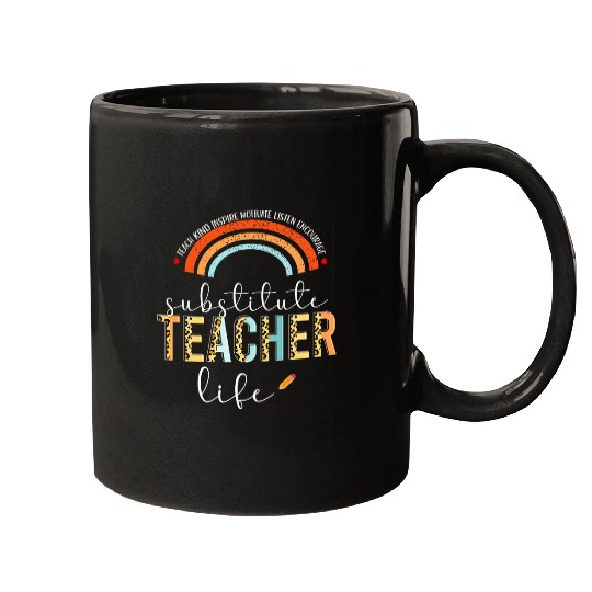 Substitute Teacher Appreciation Sub Teacher Rainbow Mugs
