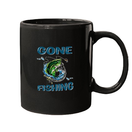 Funny Gone Fishings Bass Fish Kid Boy Men Women Toddler 9 Mugs