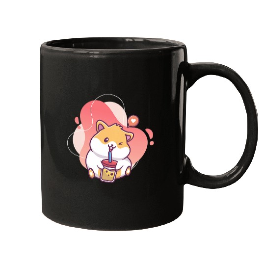 Hamster Pet Boba Addict Bubble Tea Funny Kawaii Hamster 8 Mugs