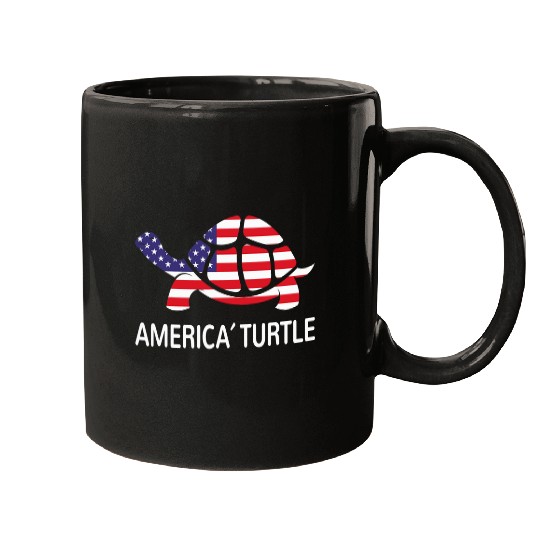 Turtle Pet American Turtle Patriotic 4th Of July Memorial Day Mugs