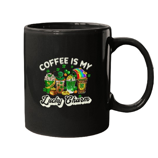 Coffee Fun Is My Lucky Charm Rainbow Green Balloon Mugs