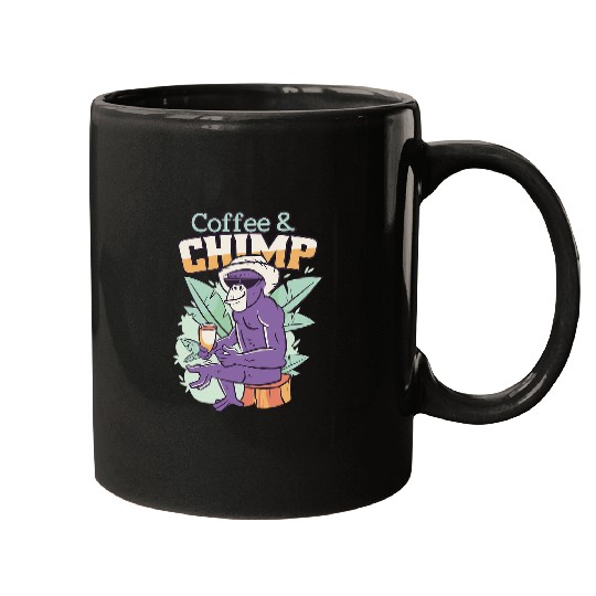 Coffee Fun Chimp Monkey Chill Chilling Mugs