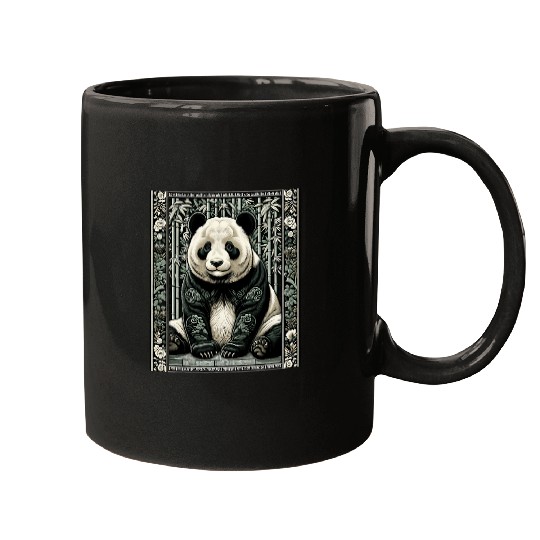 Panda Pet Giant Panda Artwork Elegant Tapestry Motif Style Mugs