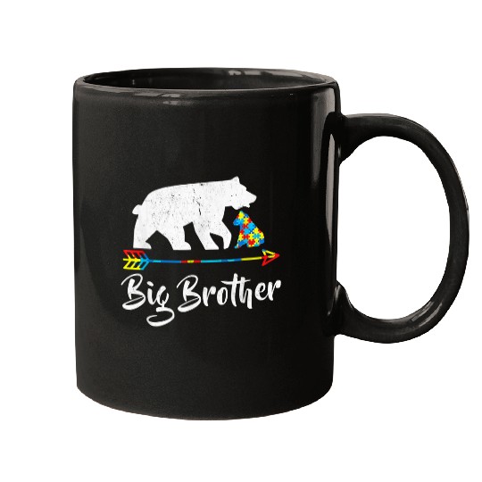 Bear Pet Big Brother Bear Autism Awareness Proud Autism Mom Mugs