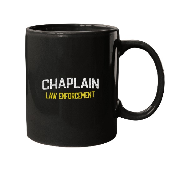Chaplain Law Enforcement Police White Yellow Mugs