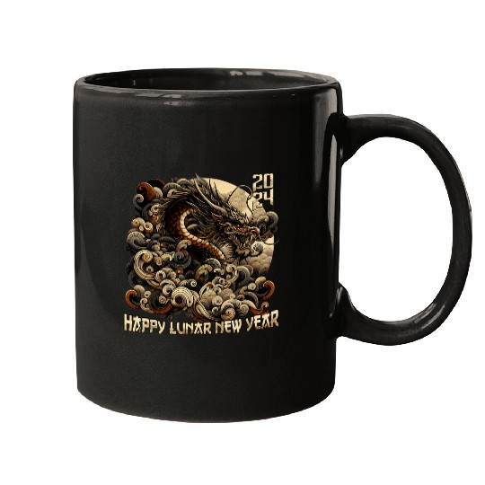 Dragon Pet Retro Chinese Lunar New Year Mugs