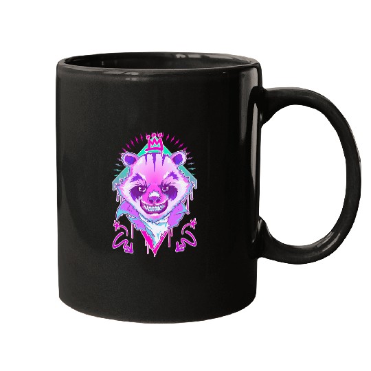 Raccoon Pet Eat Trash Panda Pastel Goth Raccoon Vaporwave Aesthetic Mugs