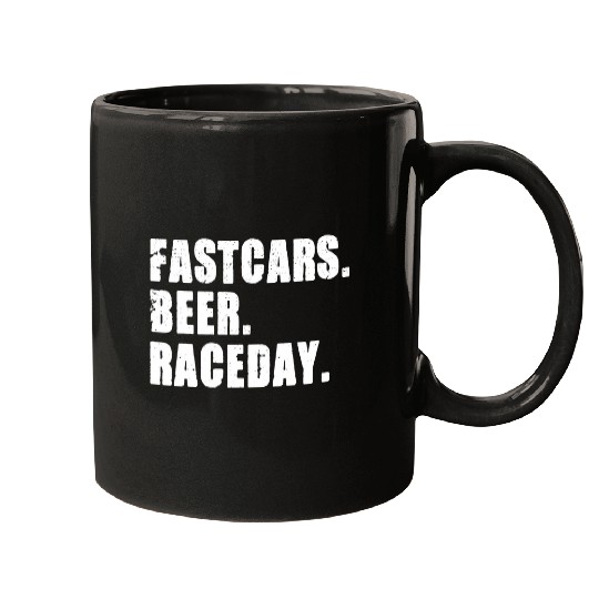 Beer Fun Distressed Fast Carss Beer Race Day Funny Race Car Racing 88 Mugs