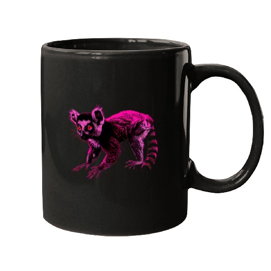 Lemur Pet Madagascar Monkey Animal Art Motif Lemur Lover Mugs