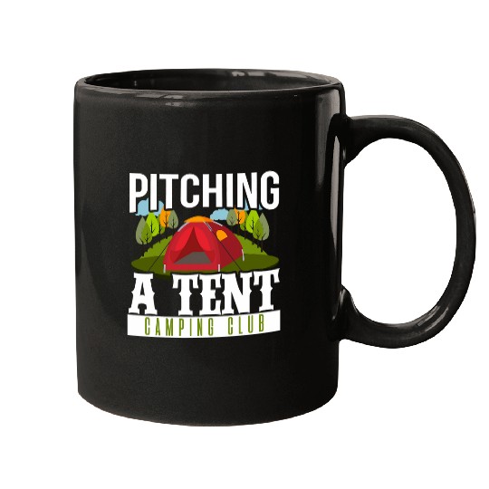 Camping Camper Pitching A Tent Mugs