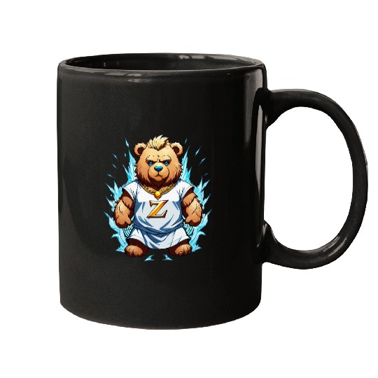 Bear Pet Zeus Greek God of Lighting Thunder Teddy Bear Cartoon 3 Mugs