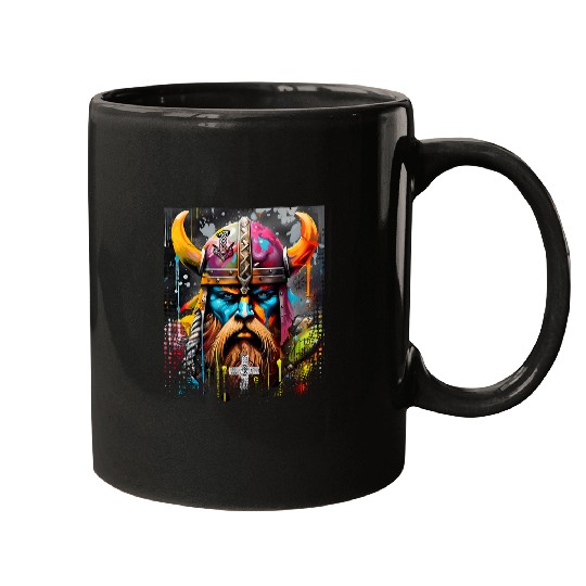 Colorful Cultural Nordic Viking Graffiti Vikings Symbols 9 Mugs