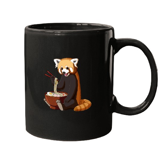 Panda Pet Japanese Noodles Kawaii Ramen Bowl Funny Red Panda Mugs