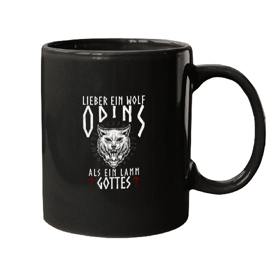 Dear a wolfs of Odins than a lamb of God Odin wolfs Fenris Mugs