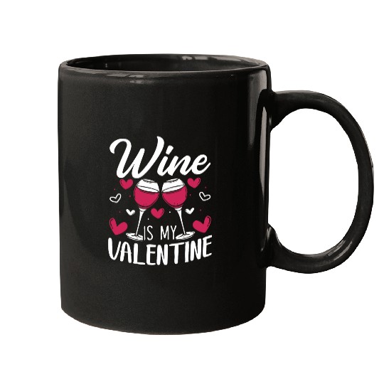 Wines Fun Is My Valentines Day Hearts Day Alcoholic Wines Drinker 1 Mugs