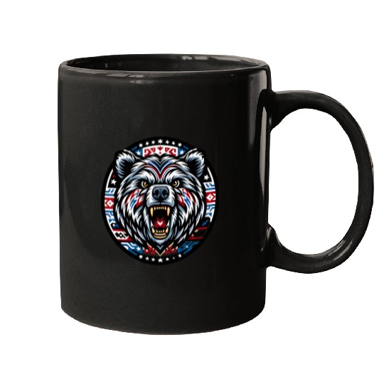 Bear Pet Pacific Northwest Native American Indian Style Grizzly Bear 1 Mugs