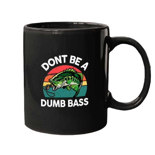 Dad Jokes Fathers Day Fishing Gift Dont Be A Dumb Bass Funny Mugs
