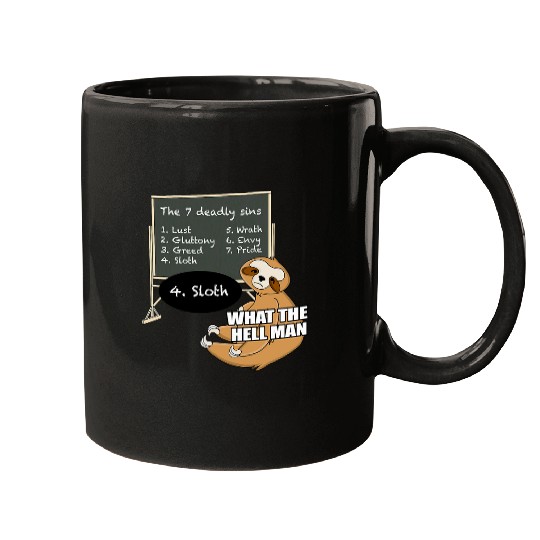 Sloth Pet learns 7 deadly sins funny animal meme Mugs