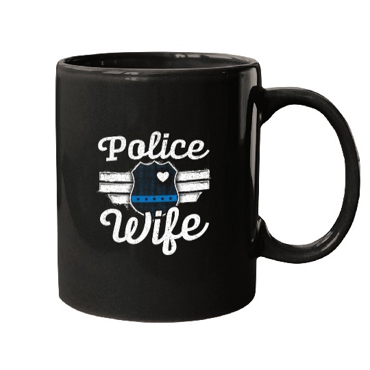 Police Job Wife Law Enforcement Thin Blue Line Cop Officer Mugs