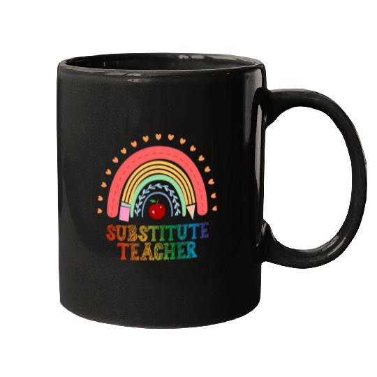 Substitute Teacher Rainbow Substitute Teaching Mugs