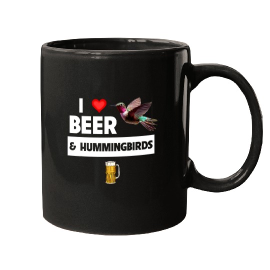 Beer Fun I Love Beer and Hummingbirds Feeder Bird Watching Mugs