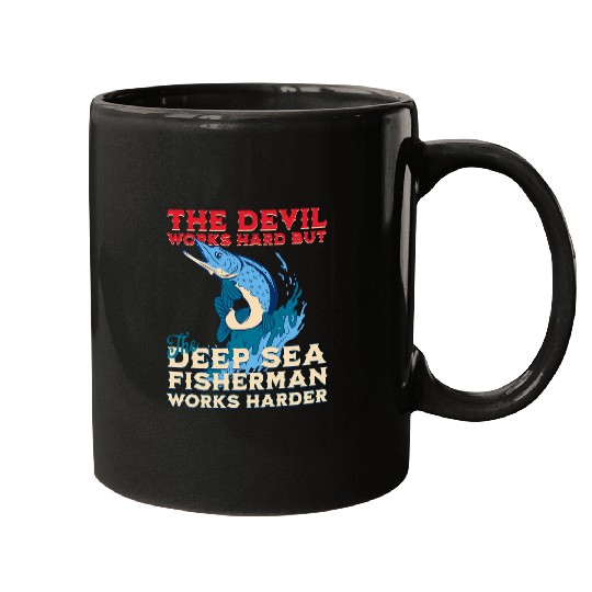 Funny Deep Sea Ocean Fishing Dry Fisherman Mugs