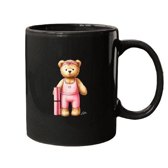 Bear Pet Preppy Pink Pilates Princess Bear vintages Gilded Lillie Mugs