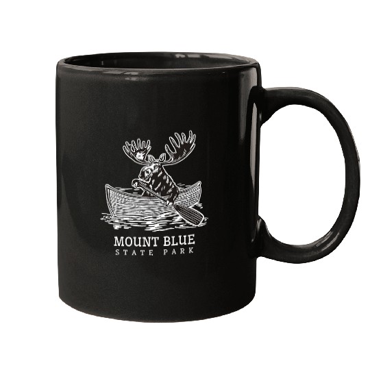 Cute Paddling Moose in Mount Blue Maine Canoe ME Souvenir Mugs