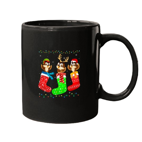 Owl Pet in xmass Socks Funny Holiday Ugly Sweater Christmas Mugs