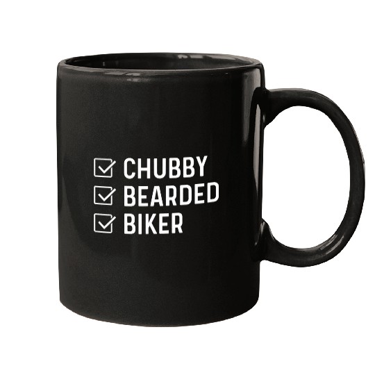 Chubby Bearded Biker Funny Bike Riding Motorcycle Rider Mugs
