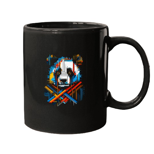 Panda Pet Abstract Art Animal Love Colorful Graphic Panda Mugs