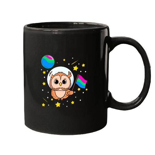 Owl Pet In Space Polysexual Pride Mugs