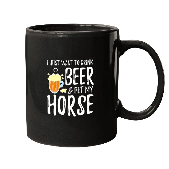 Beer Fun Horse Lover Beer Funny Horse Mom Mugs