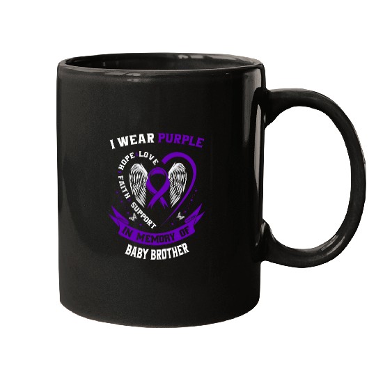 Memorial Gift Loss of Baby Brother Epilepsy Awareness Purple Mugs