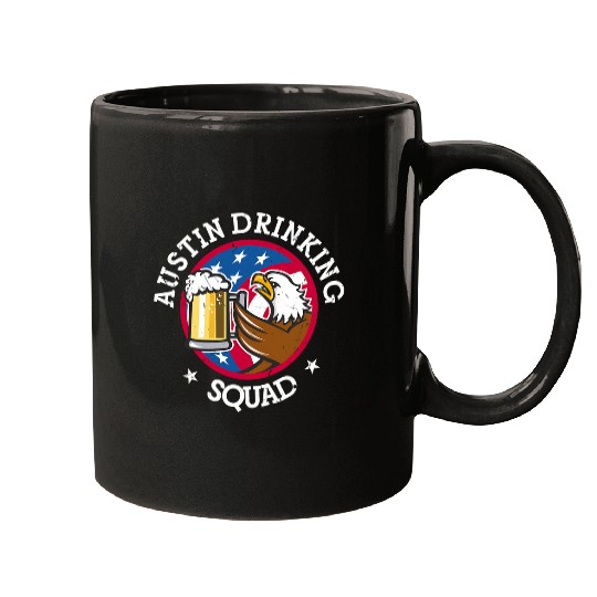 Beer Fun Austin Drinking Squad July 4th Party Costume Beer Lovers Mugs