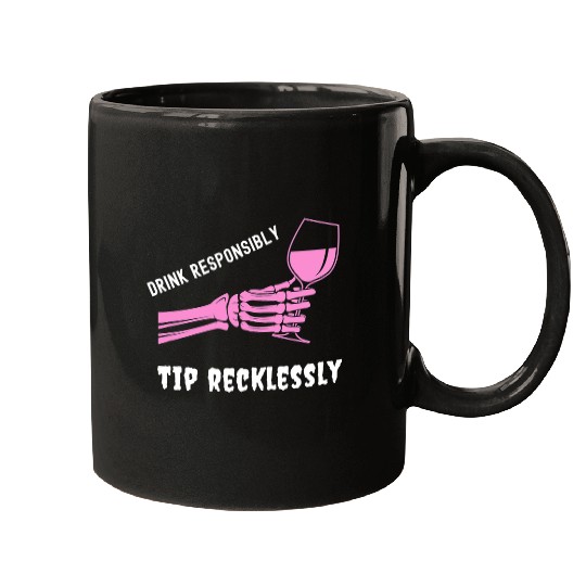 Bartender Job Waitress Server Funny Goth Pink Gothic Mugs