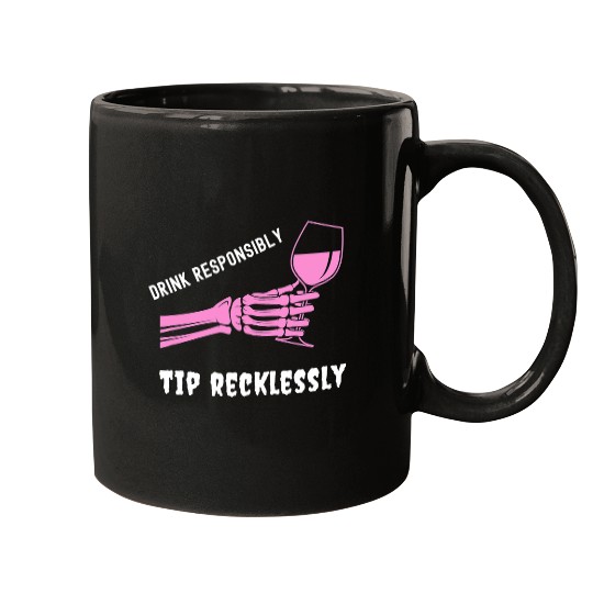 Bartender Job Waitress Server Funny Goth Pink Gothic Mugs