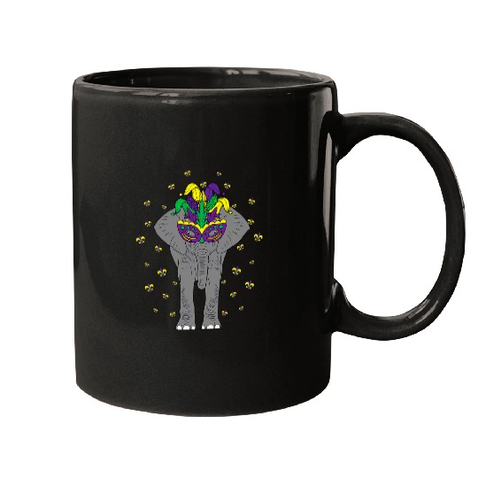 Elephant Pet Masked Louisiana Beads Mardi Festival Mardi Gras Mugs