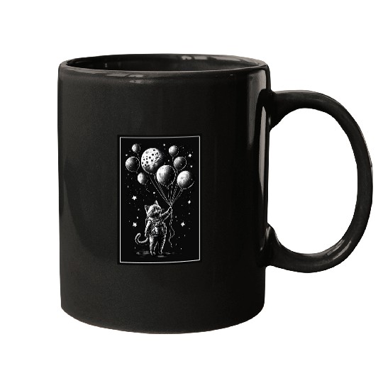 Cat Kitten Space Astronaut Planet Spacecraft Mugs