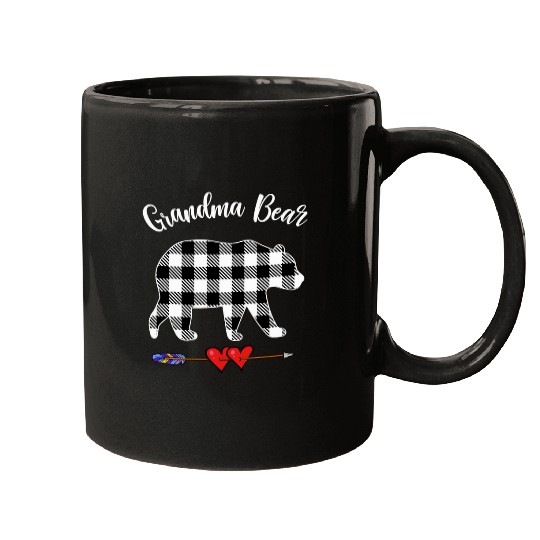 Bear Pet Grandma Bear Women Red Plaid Christmas Pajama Family Mom Mugs
