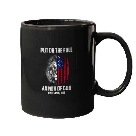 Lion Pet Put On The Full Armor Of God Christian Religious Lion US Mugs
