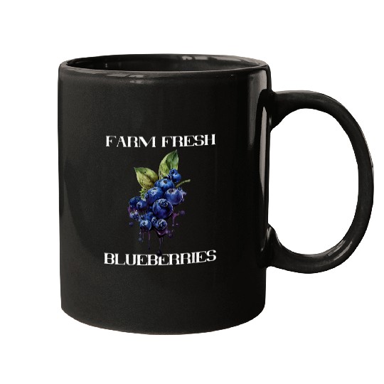 Farm Fresh Blueberries Fruit Blueberry Healthy Berry Fruit Mugs