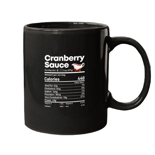 Cranberry Sauce Nutrition Facts Thanksgiving Christmas Food Mugs