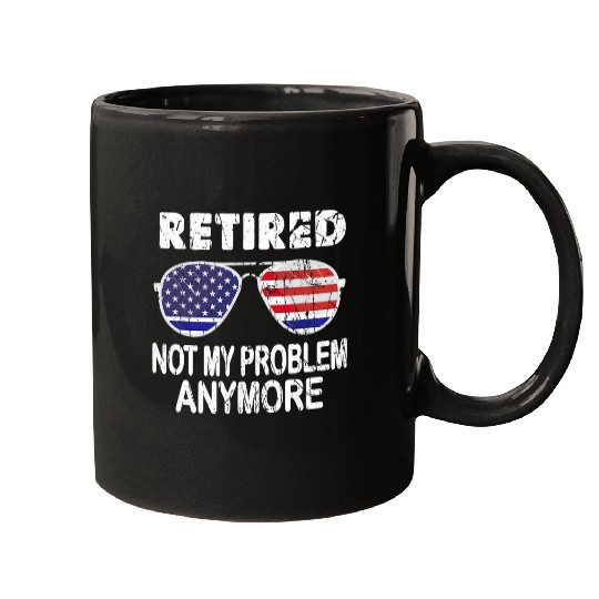 Police Job Retired Police Officer American Flag Retirement Funny Mugs
